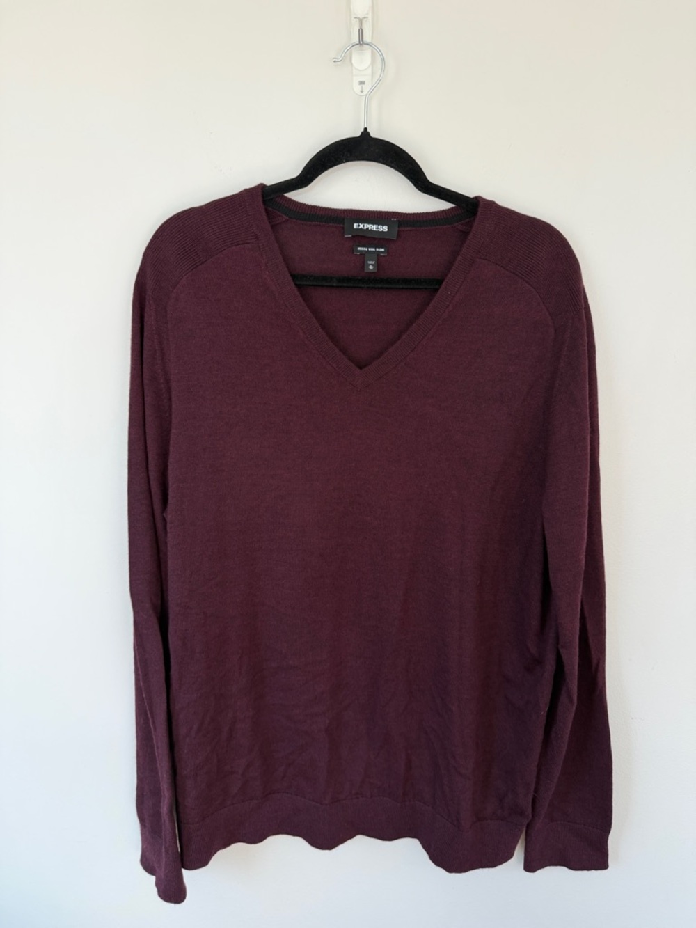 Express V-Neck Sweater in Deep Wine